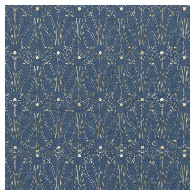 Jugendstil. Blau. Stoff (Nahaufnahme)