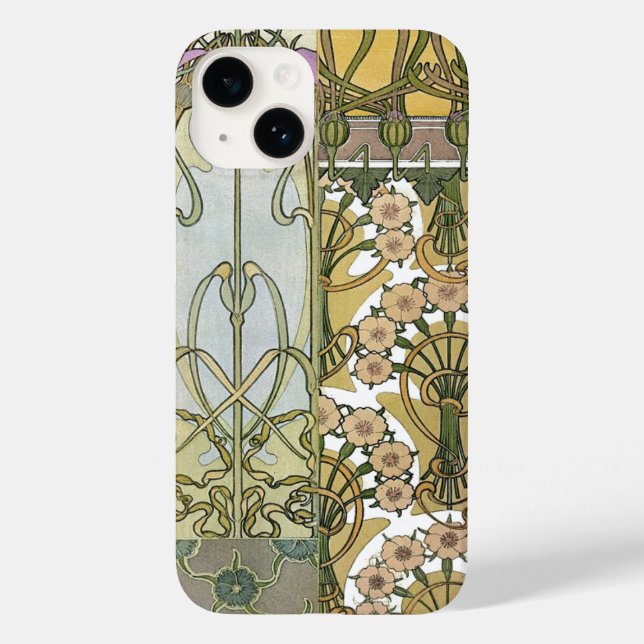 Jugendstil-Blume Alphonse mucha Kunstvoll wandern Case-Mate iPhone 14 Hülle (Rückseite)