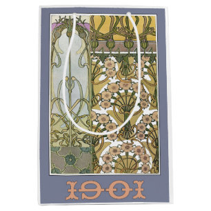 Jugendstil-Blume Alphonse mucha Kunstvoll wandern Mittlere Geschenktüte