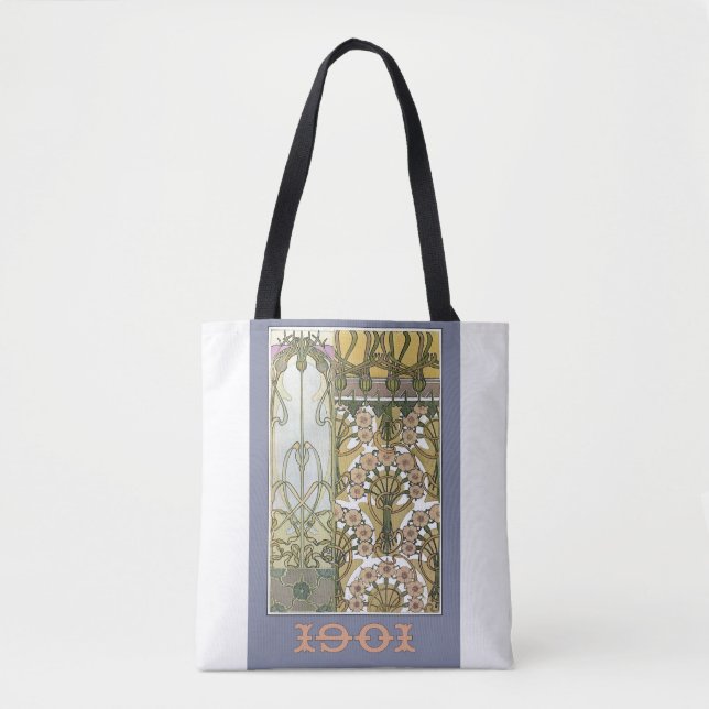 Jugendstil-Blume Alphonse Mucha Tasche (Vorderseite)