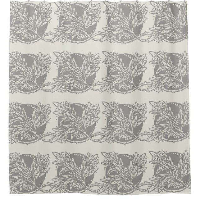 Jugendstil-Blume Blumenminimalismus Duschvorhang (Vorderseite)