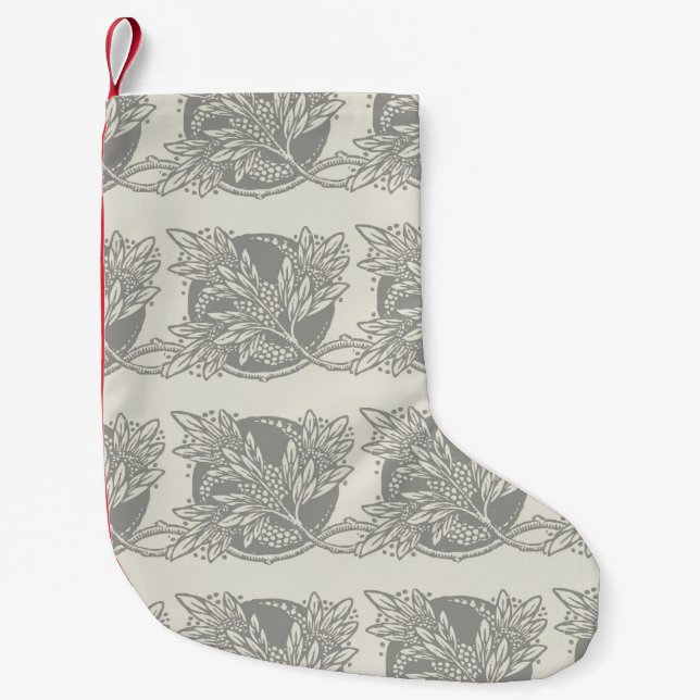 Jugendstil-Blume Blumenminimalismus Kleiner Weihnachtsstrumpf (Vorderseite)