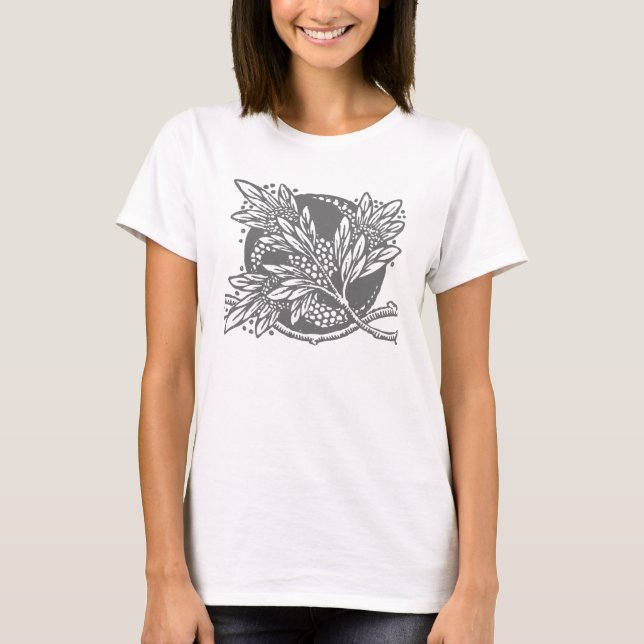 Jugendstil-Blume Blumenminimalismus T-Shirt (Vorderseite)
