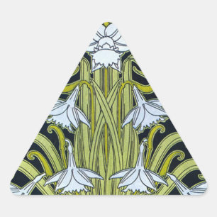 Jugendstil-Blume-Dreieck Dreieckiger Aufkleber