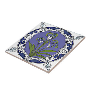 Jugendstil-Blume Fliese