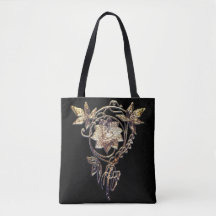 Jugendstil-Blume Juwel Viktorianisches Gold und Sc