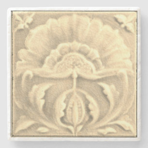 Jugendstil-Blume-Kachelverzierung Steinuntersetzer