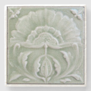 Jugendstil-Blume-Kachelverzierung Steinuntersetzer