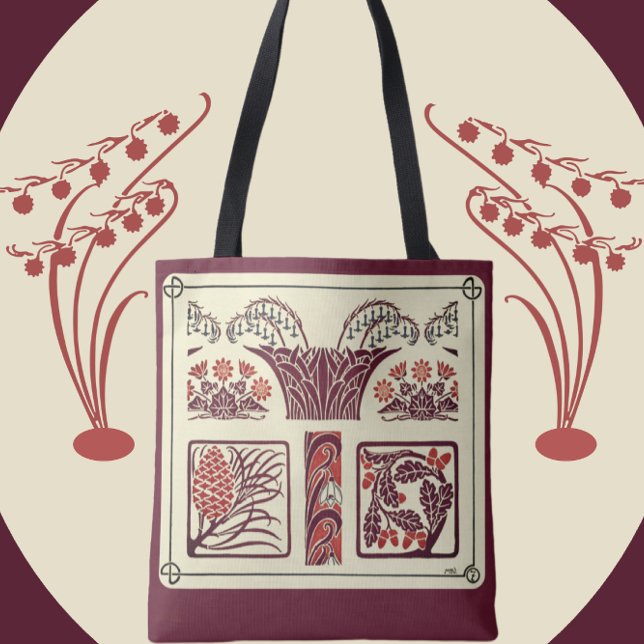 Jugendstil-Blume und Pinecones Tasche (Von Creator hochgeladen)