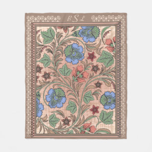 Jugendstil-Blume und Spitzen - Mit Monogramm Fleecedecke
