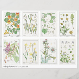 Jugendstil Blumen Collage Blatt Verneuil 