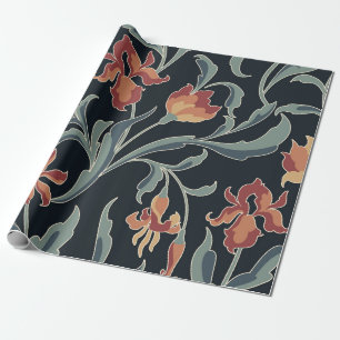 Jugendstil Blumen nahtloses Muster Geschenkpapier