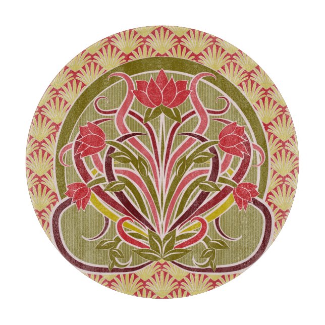 Jugendstil-Blumen-Wallpaper. Schneidebrett (Vorderseite)