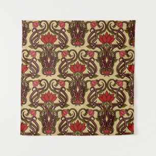 Jugendstil-Blumen-Wallpaper. Wandteppich