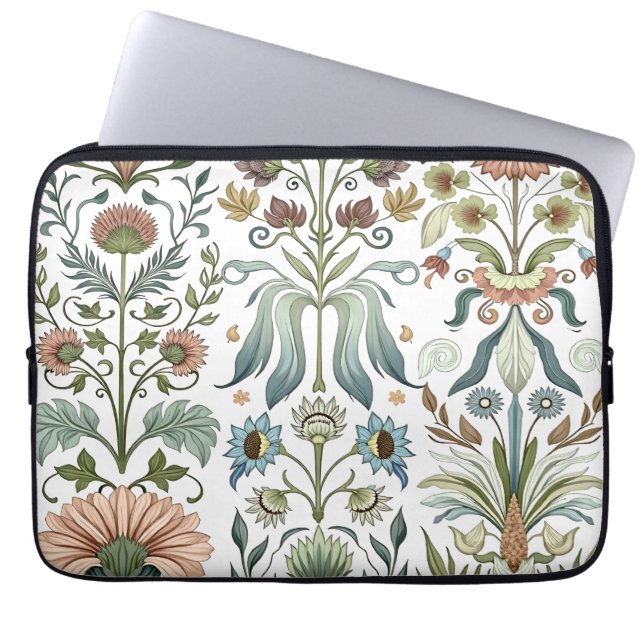 Jugendstil-Blumendesign 402 Blumen Laptopschutzhülle (Vorderseite)