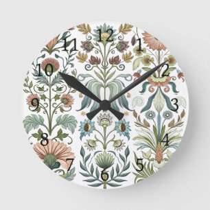 Jugendstil-Blumendesign 402 Blumen Runde Wanduhr