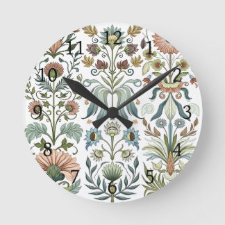 Jugendstil-Blumendesign 402 Blumen Runde Wanduhr