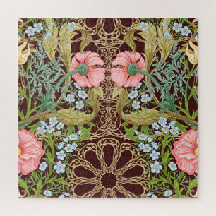 Jugendstil Blumendesign: Farbige Vintage-Muster