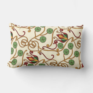 Jugendstil-Blumendesign Lendenkissen