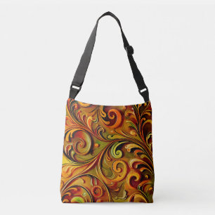 Jugendstil-Blumendesign Tragetaschen Mit Langen Trägern