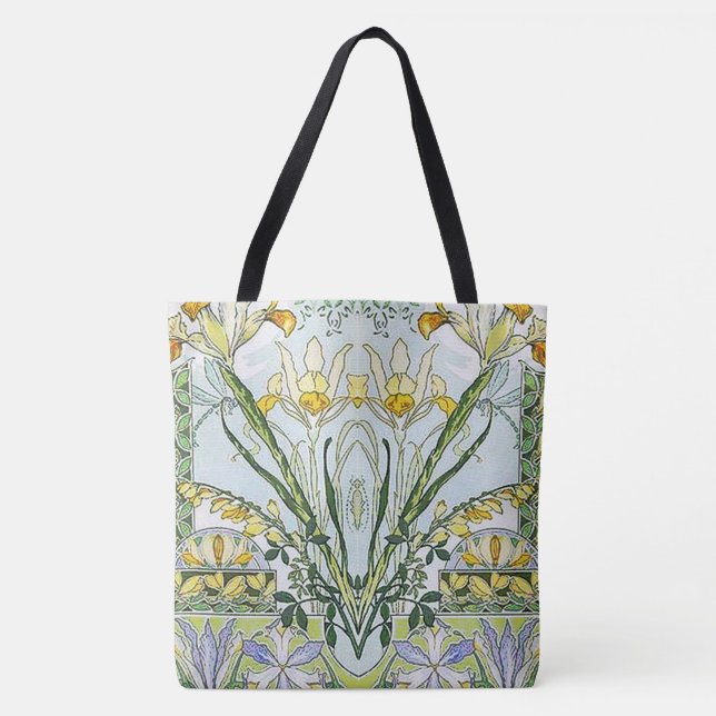 Jugendstil-Blumengarten Tasche (Vorderseite)