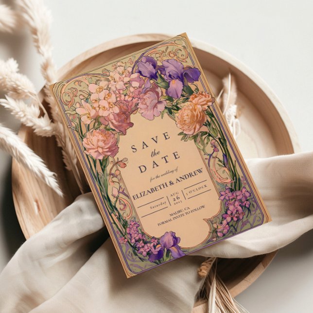 Jugendstil-Blumenhochzeit Save The Date (Von Creator hochgeladen)