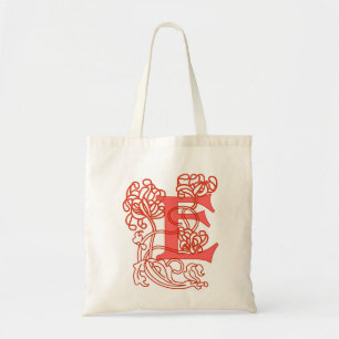 Jugendstil Blumenmonogramm E Tragetasche