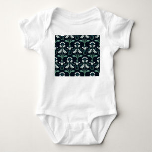 Jugendstil-Blumenmuster, abstrakt nahtlos. Baby Strampler