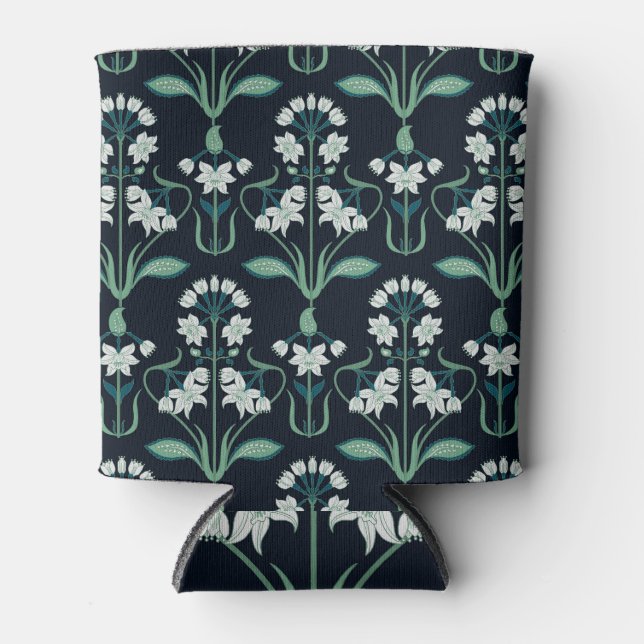 Jugendstil-Blumenmuster, abstrakt nahtlos. Dosenkühler (Vorderseite)