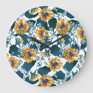Jugendstil, Blumenmuster. Große Wanduhr
