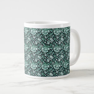 Jugendstil-Blumenmuster in verschiedenen Grüntönen Jumbo-Tasse