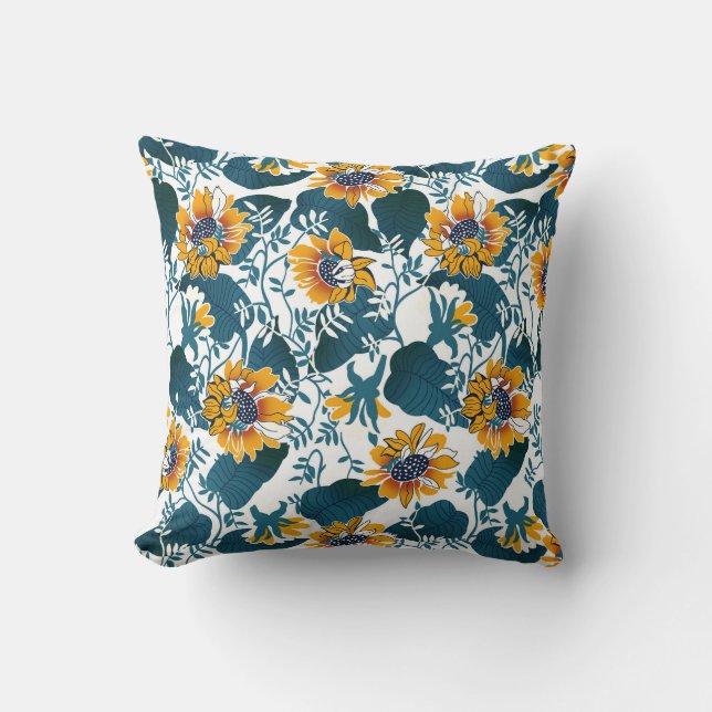 Jugendstil, Blumenmuster. Kissen (Vorderseite)