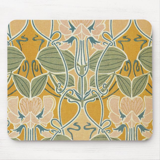 Jugendstil-Blumenmuster Mousepad (Vorne)