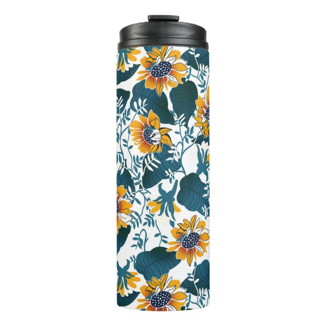 Jugendstil, Blumenmuster. Thermosbecher (Vorderseite)