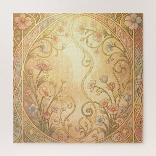 Jugendstil-Blumenrahmen Vintage-Ornamentrahmen