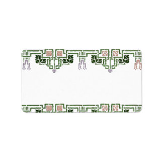 Jugendstil-Blumenrand Adressaufkleber