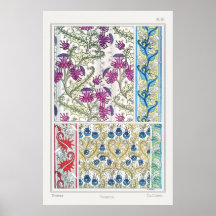 Jugendstil-Blumenstrauß-Blume Textilkunst