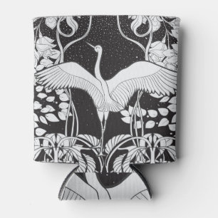 Jugendstil: Blumenvogel-Illustration Dosenkühler