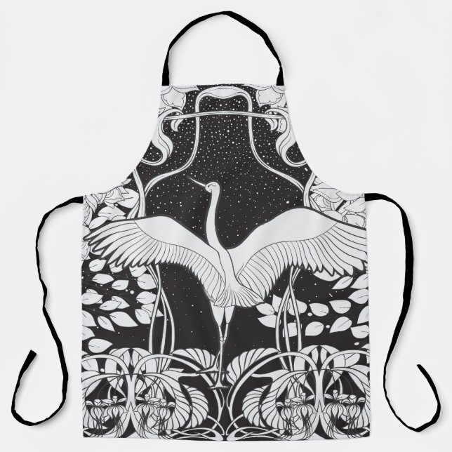 Jugendstil: Blumenvogel-Illustration Schürze (Vorderseite)
