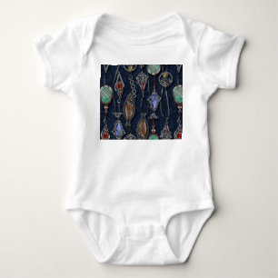 Jugendstil Blumig: Jeans Eleganz. Baby Strampler