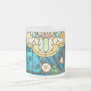 Jugendstil-Buntglas aussehen floral Viktorianisch Mattglastasse