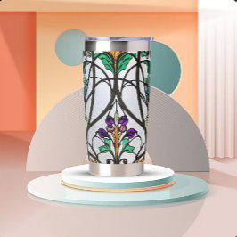 Jugendstil-Buntglas-Look Thermobecher
