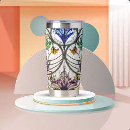 Jugendstil-Buntglas-Look Thermobecher