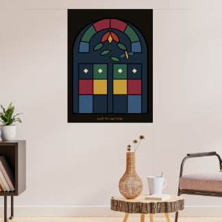 Jugendstil-Buntglas Poster