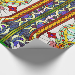 Jugendstil-Buntglasfenster im nahöstlichen Stil Geschenkpapier