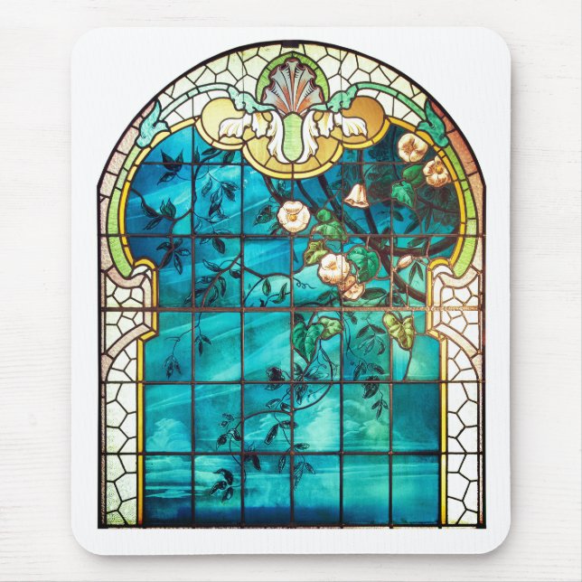 Jugendstil Buntglasfenster Viktorianisch Mousepad (Vorne)