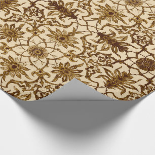 Jugendstil-chinesisches Muster - Braun und Beige Geschenkpapier