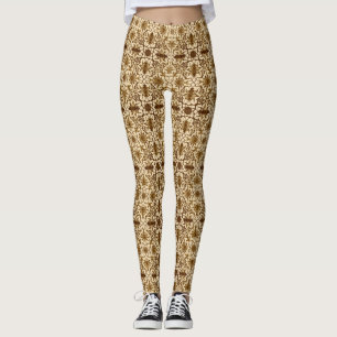 Jugendstil chinesisches Muster - Braun und Beige Leggings