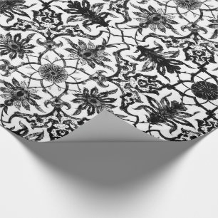 Jugendstil chinesisches Muster - Schwarz und Weiß Geschenkpapier