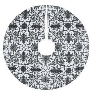 Jugendstil-chinesisches Muster - Schwarz und Weiß Polyester Weihnachtsbaumdecke